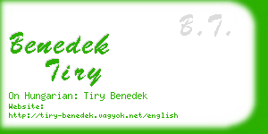 benedek tiry business card